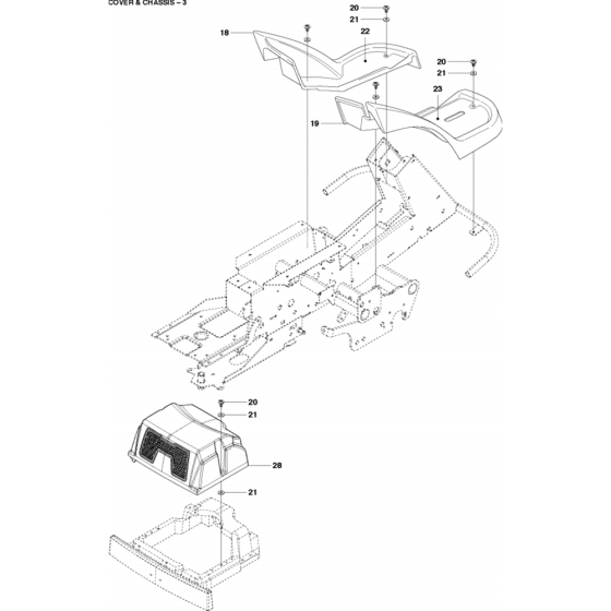 Chassis and Enclosures Assembly-3 for Husqvarna R422 Ts AWD Riders