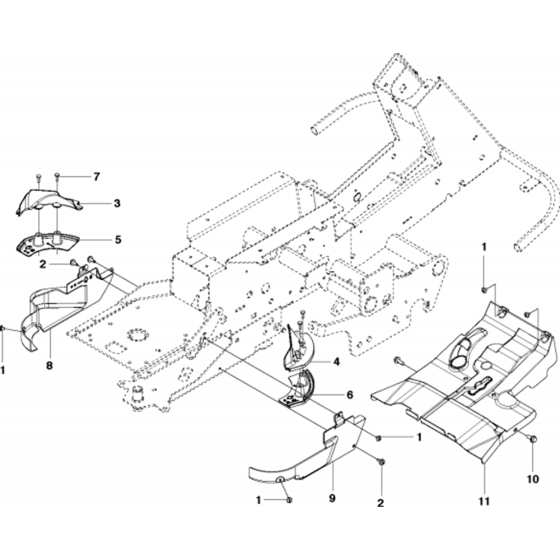 Chassis and Enclosures Assembly-4 for Husqvarna R422 Ts AWD Riders