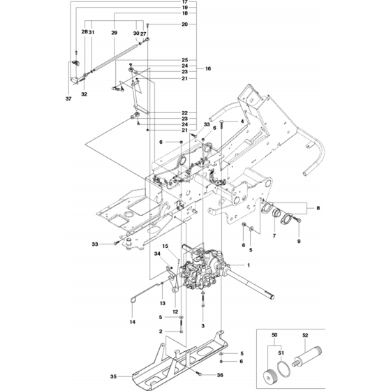 Transmission Assembly-1 for Husqvarna R422 Ts AWD Riders