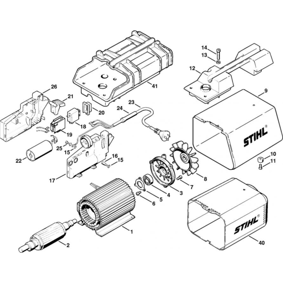 Electric Motor for Stihl RB 220 K Cold Pressure Washers.