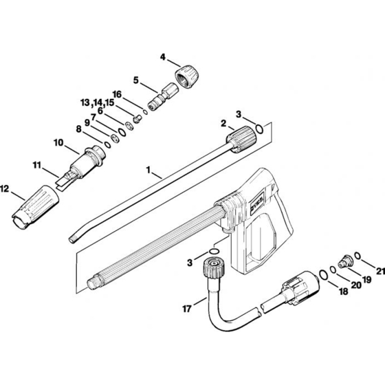 Spray Lance/ Wand for Stihl RB 220 K Cold Pressure Washers.