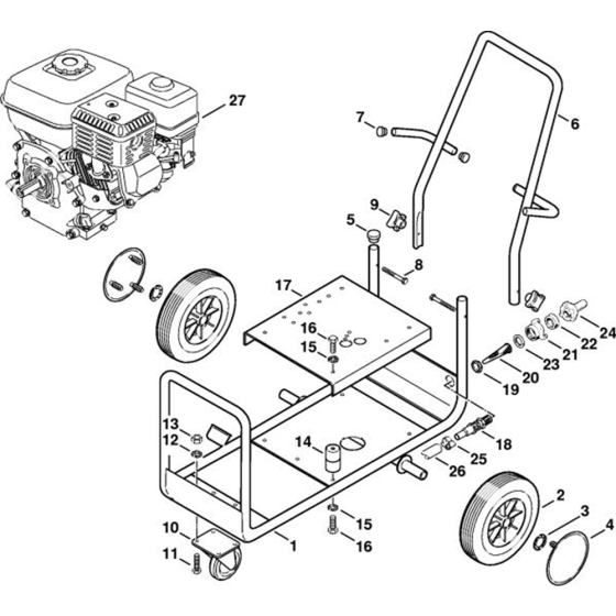 Chassis for Stihl RB 301 Cold Pressure Washers.