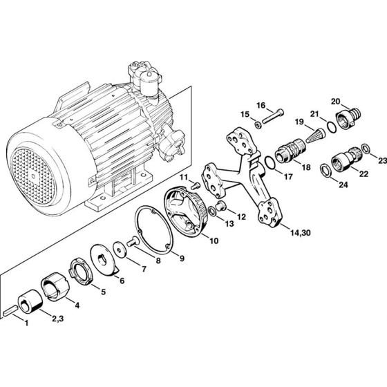 Pump Housingfor Stihl RB 400 K Cold Pressure Washers.