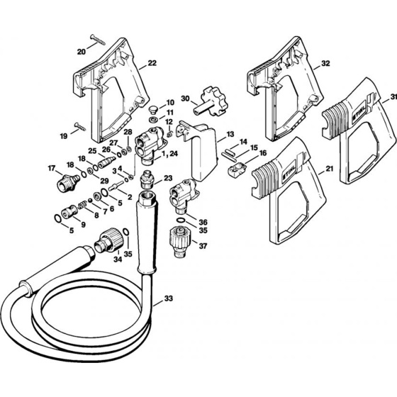 Spray Gun for Stihl RB 400 K Cold Pressure Washers.