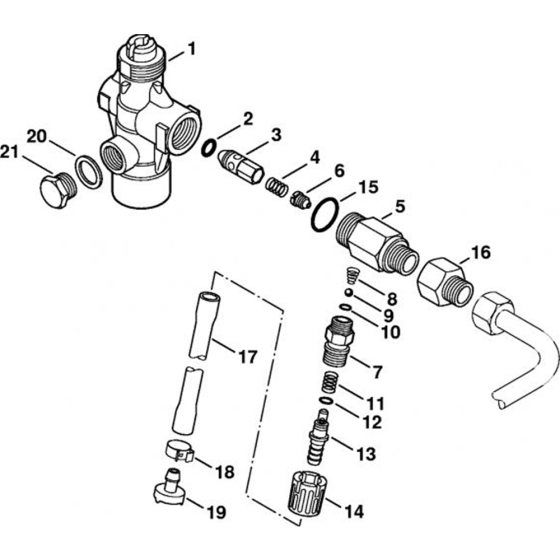 Regulation Valve Block, Metering Valve for Stihl RB 402 Cold Pressure Washers.