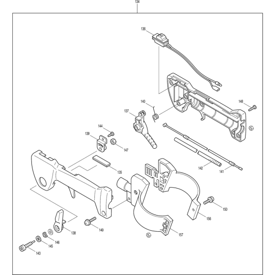 Throttle Assembly for Makita RBL500 Leaf Blower