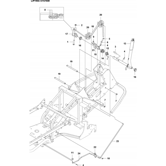 Mower Lift/Deck Lift Assembly for Husqvarna RC 318T Riders