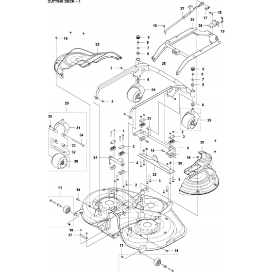 41"/103cm Cutting Deck Assembly-1 for Husqvarna RC 320Ts AWD Riders