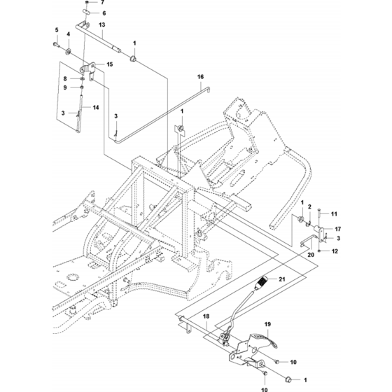 Height Adjustment Assembly for Husqvarna RC 320Ts AWD Riders