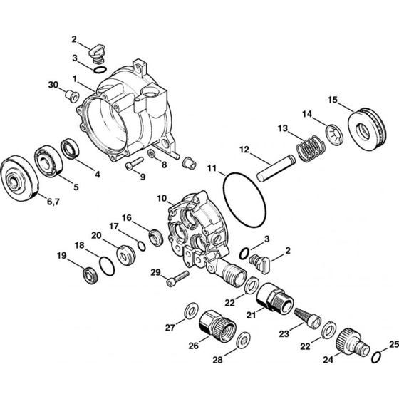 Driving Housing, Pump Casing for Stihl RE 115 K, RE 125 K  Cold Pressure Washers.