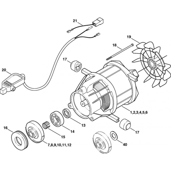 Electric Motor for Stihl RE 116 K, RE 126 K  Cold Pressure Washers.