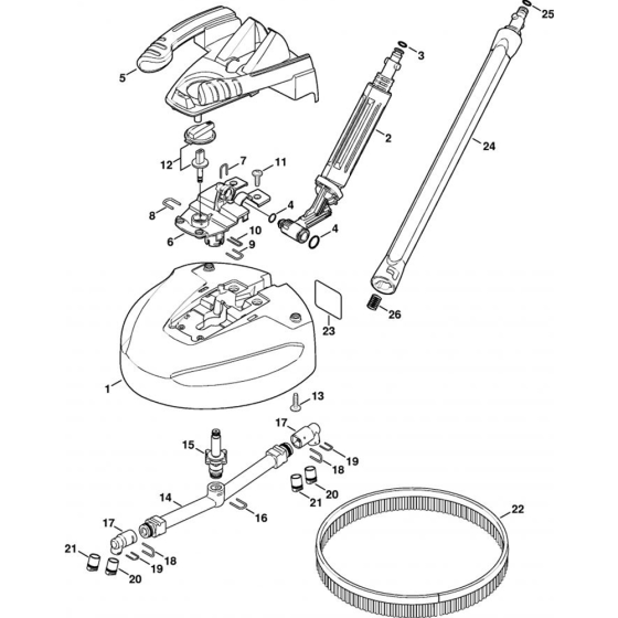 Patio Cleaner RA 101for Stihl RE 116 K, RE 126 K  Cold Pressure Washers.