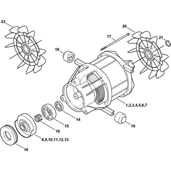 Electric Motor for Stihl RE 142, RE 142 PLUS, RE 162, RE 162 PLUS   Cold Pressure Washers.