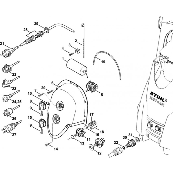 Control Box for Stihl RE 142, RE 142 PLUS, RE 162, RE 162 PLUS   Cold Pressure Washers.