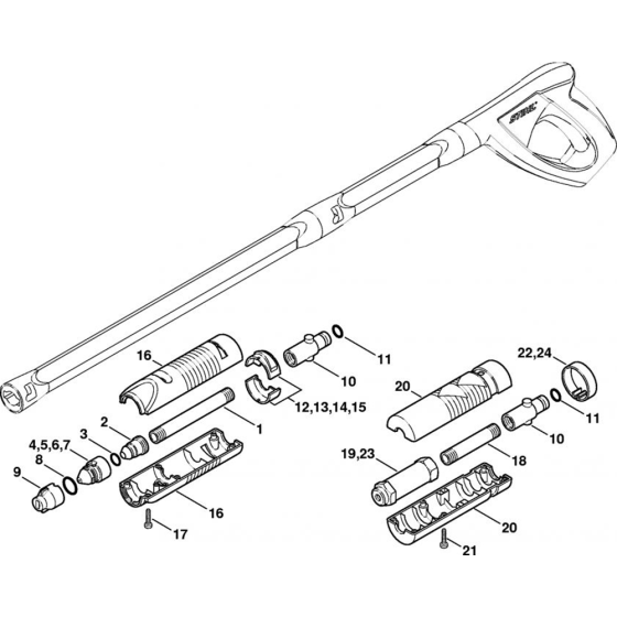 Spray Head, Rotary Nozzle for Stihl RE 142, RE 142 PLUS, RE 162, RE 162 PLUS   Cold Pressure Washers.