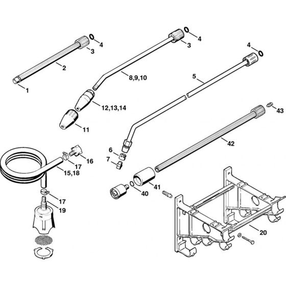 Tools, Extras-1 Assembly for Stihl RE 220 K, RE 240 K, RB 220 K Cold Pressure Washers.