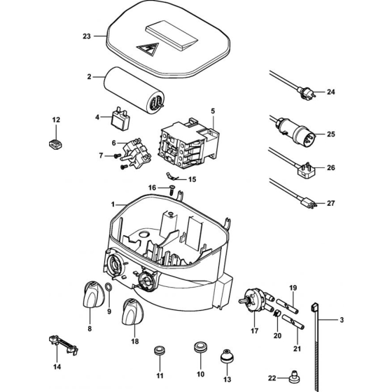 Control Box, Power Cable Assembly for Stihl RE 232, RE 272 PLUS, RE 282 PLUS Cold Pressure Washers.