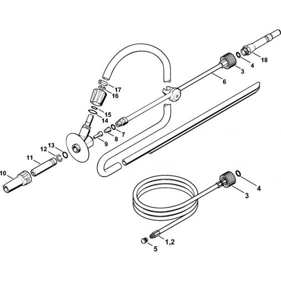 Pipe Cleaning Kit, Wet Sand Jet-Stream Appliance Assembly for Stihl RE 271, RE 271 PLUS, RE 281, RE 281 PLUS  Cold Pressure Washers.