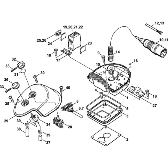 Control Box Assembly for Stihl RE 361, RE 361 PLUS, RE 461, RE 461 PLUS, RE 471, RE 471 PLUS Cold Pressure Washers.