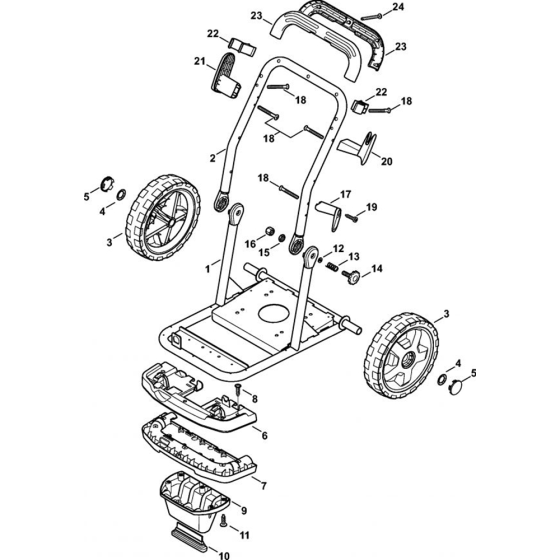 Chassis Assembly for Stihl RE 362, RE 362 PLUS, RE 462, RE 462 PLUS Cold Pressure Washers.