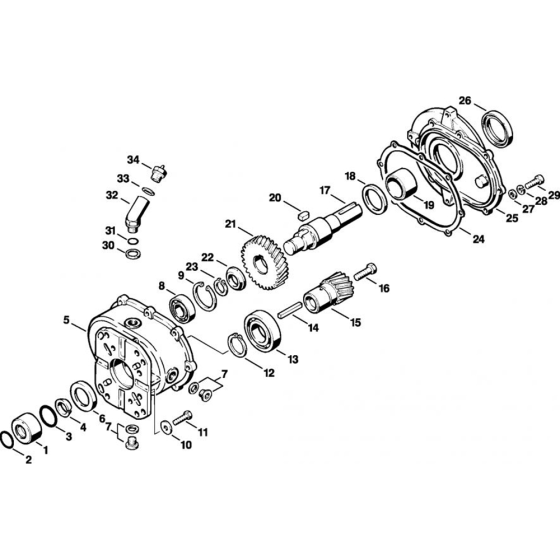 Gear Head RB 400 K Assembly for Stihl RE 400 K, RE 401 K, RB 400 K Cold Pressure Washers.