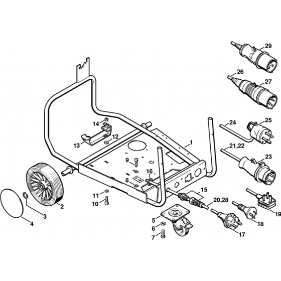 Chassis Assembly for Stihl RE500W, RE530W, RE560W Hot Pressure Washers