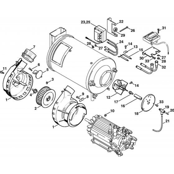 Burner Assembly for Stihl RE500W, RE530W, RE560W Hot Pressure Washers