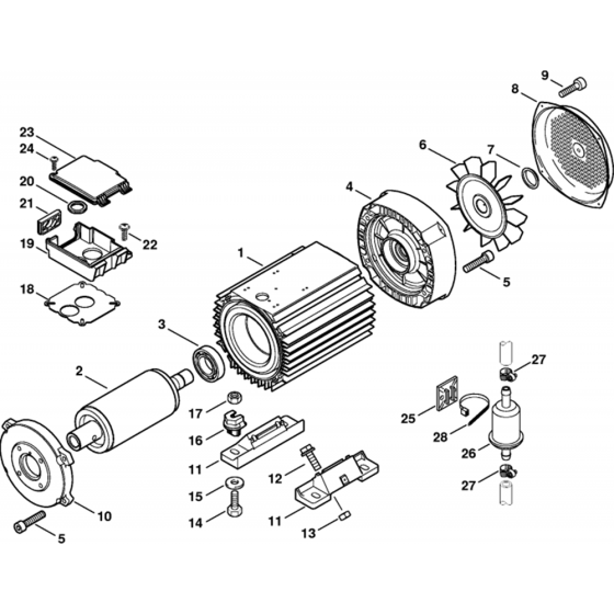 Electric Motor Assembly for Stihl RE521 Hot Pressure Washer