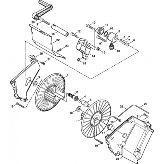 Hose Reel Assembly for Stihl RE521, RE551, RE581 Hot Pressure Washers