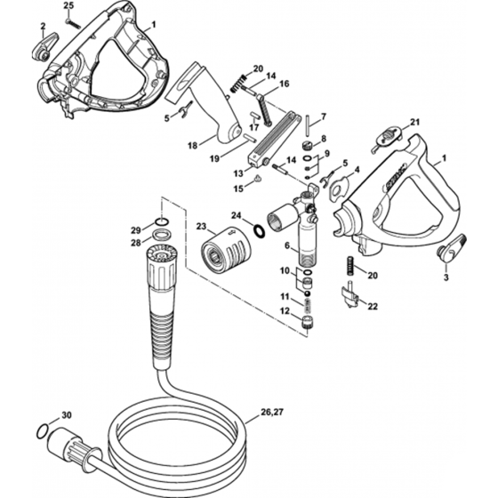 Spray Gun Assembly for Stihl RE581 Hot Pressure Washer