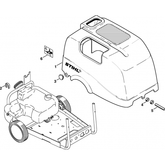 Machine Cover Assembly for Stihl RE520W, RE550W, RE580W Hot Pressure Washers