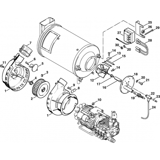 Burner Assembly for Stihl RE520W, RE550W, RE580W Hot Pressure Washers