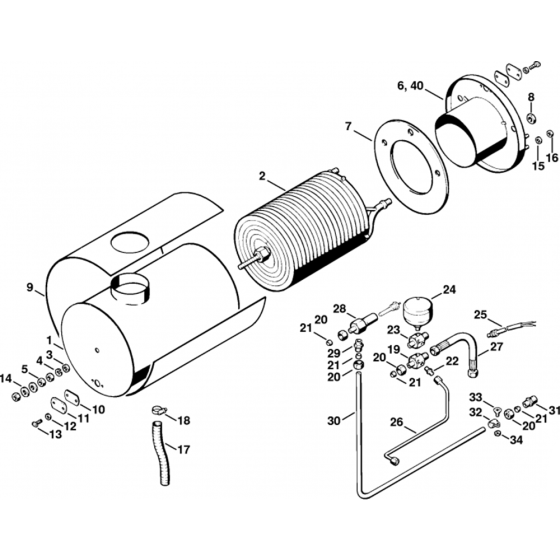 Heat Exchanger Assembly for Stihl RE600W, RE630W Hot Pressure Washers