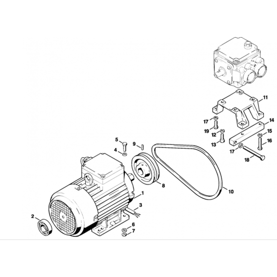 Electric Motor-1 Assembly for Stihl RE640W Hot Pressure Washer