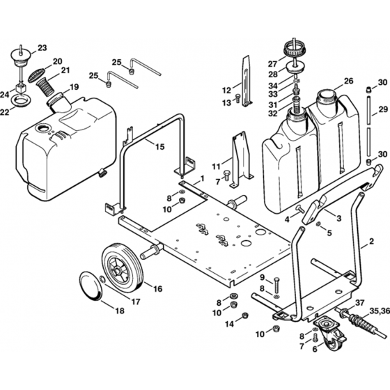 Chassis Assembly for Stihl RE640W Hot Pressure Washer