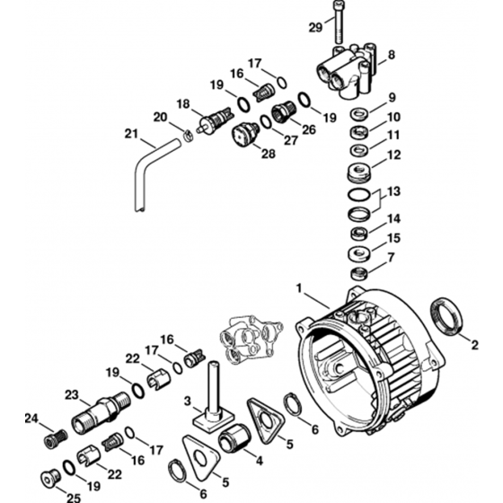 Pump Housing Assembly for Stihl RE640W Hot Pressure Washer