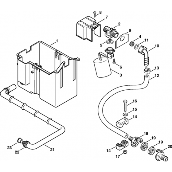 Water Tank Assembly for Stihl RE660W, RE880W Hot Pressure Washers