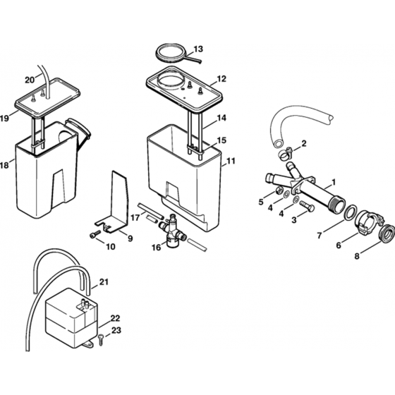 Water Tank-1 Assembly for Stihl RE840W Hot Pressure Washer