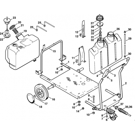 Chassis Assembly for Stihl RE840W Hot Pressure Washer