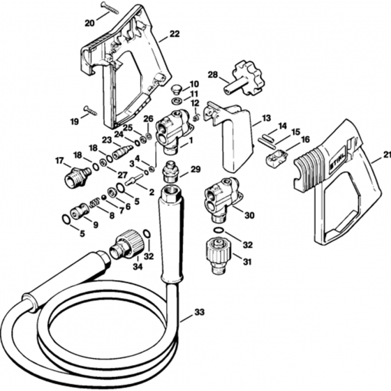 Spray Gun Assembly for Stihl RE840W Hot Pressure Washer