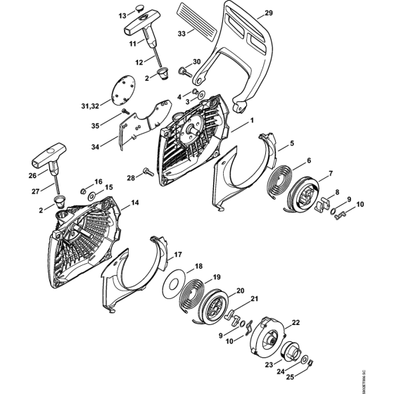 Rewind Starter & Hand Guard