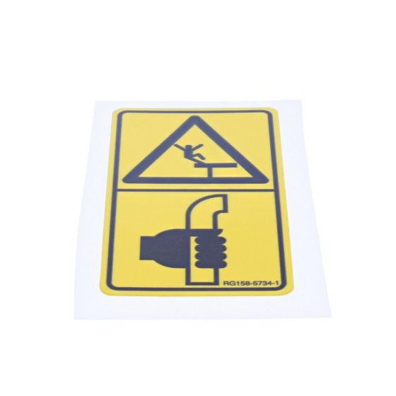 Label (HANDRAIL) for Kubota KX016-4, KX018-4, KX019-4 Mini Excavators - OEM No. RG158 57340