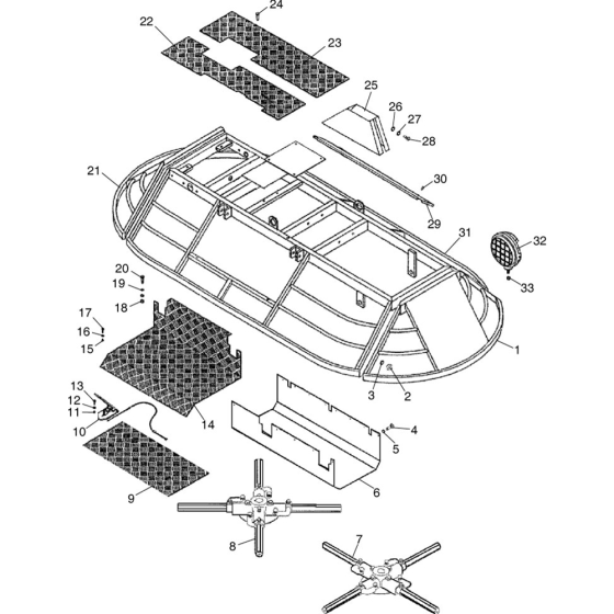 Main Assembly Lower for Belle Ride-On Trowel