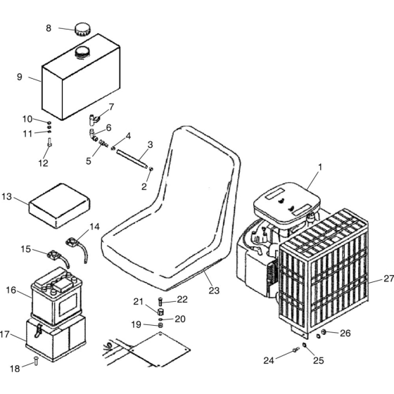 Main Assembly Upper for Belle Ride-On Trowel