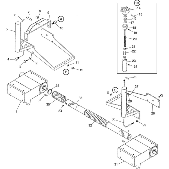 Movement Assembly for Belle Ride-On Trowel