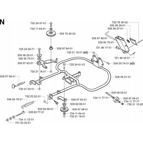 Frame Assembly for Husqvarna Rider 11 BIO Ride on Mowers