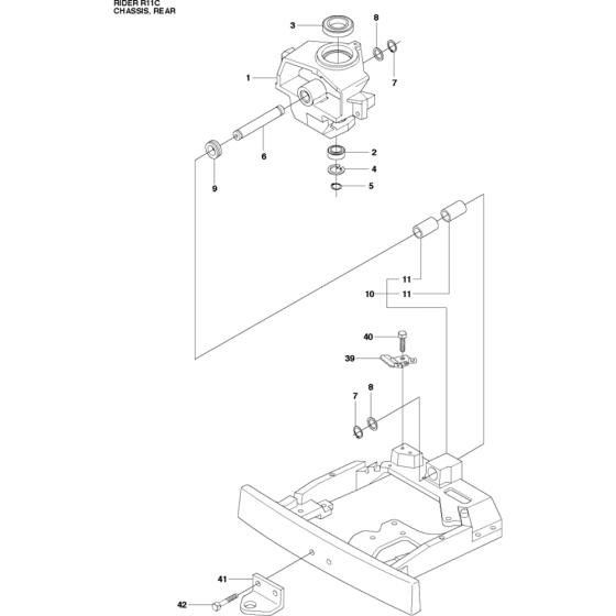 Chassis Rear Assembly for Husqvarna Rider 11 C Ride on Mowers