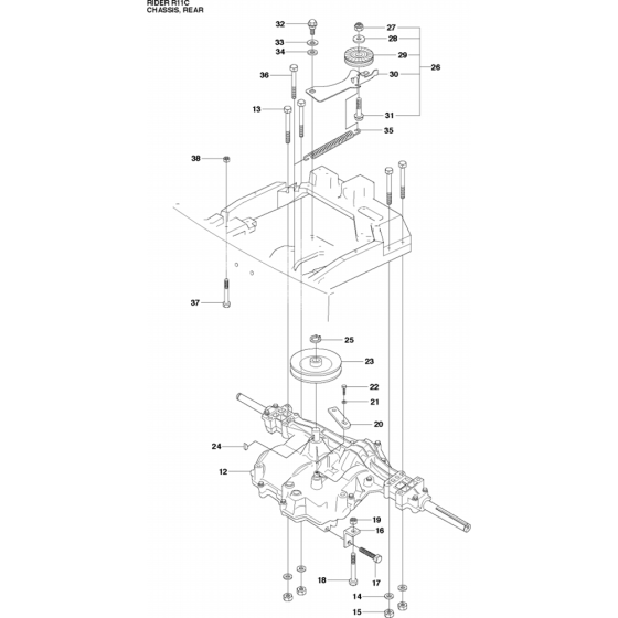 Chassis Rear-1 Assembly for Husqvarna Rider 11 C Ride on Mowers