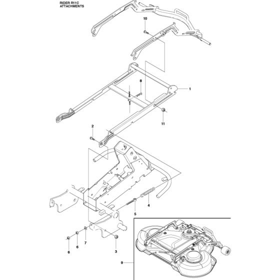 Attachments Assembly for Husqvarna Rider 11 C Ride on Mowers