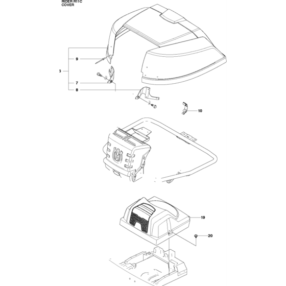 Cover Assembly for Husqvarna Rider 11 C Ride on Mowers